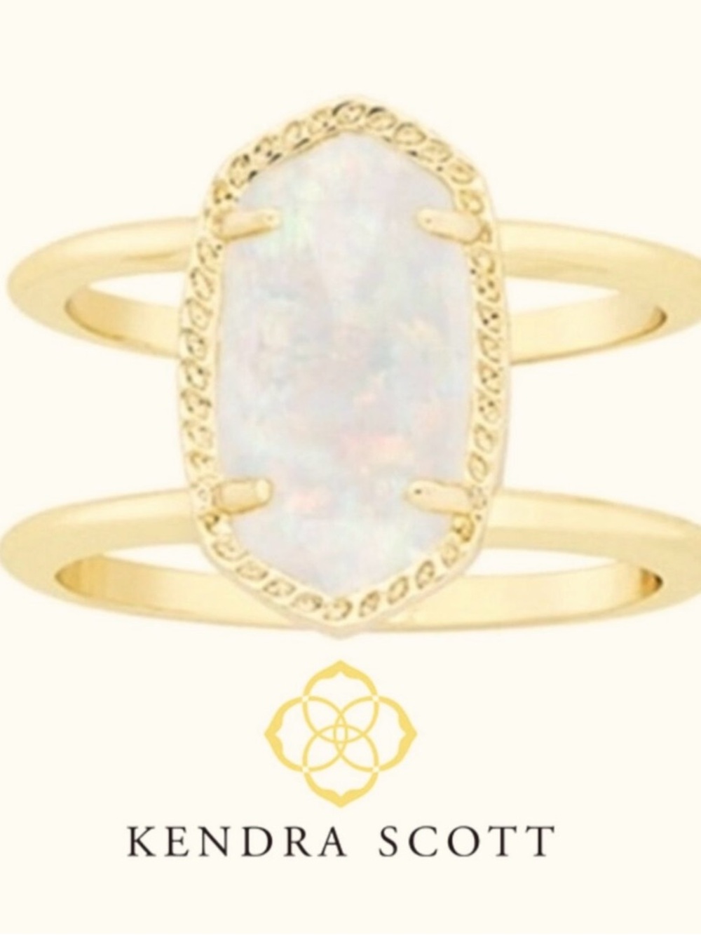 NEW Kendra Scott IRIDESCENT Double-Band Elle Ring Gold